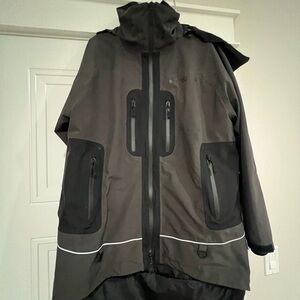 Men's Waterproof Black and Gray Raincoat